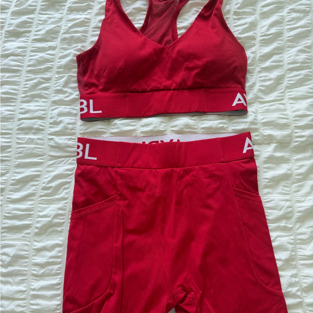 ABL Red Sports Bra and Leggings Set